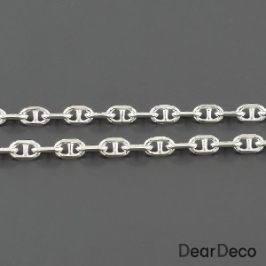 실버 미니 커팅 H링연결체인(폭 약3mm)(약18cm)은팔찌부자재 목걸이만들기 s2207-20