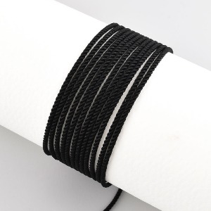 매듭끈 가는로프꼬임 블랙 자가드(약1.5mm) (90cm) 팔찌재료 부자재 e2304-01