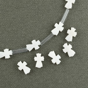 자개 미니 무늬 십자 통과형(폭7mm) (2개) 비즈팔찌재료 p2308-04