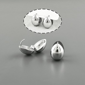볼륨 물방울볼 귀걸이 원터치형 써지컬스틸 패션악세사리(1쌍) m2405-05